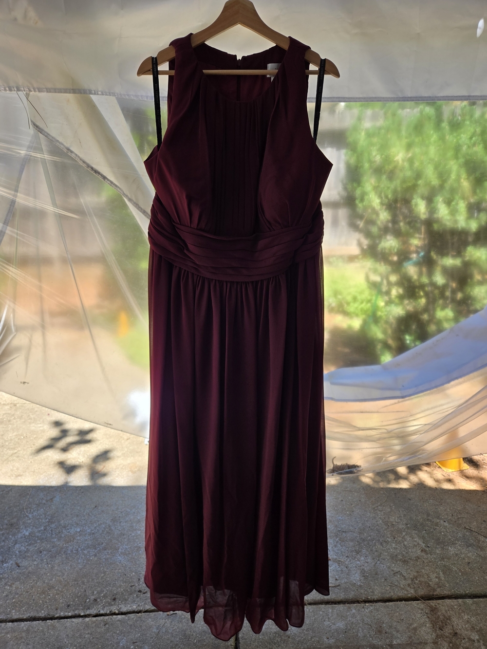 Bill Levkoff Burgundy Chiffon Evening Gown